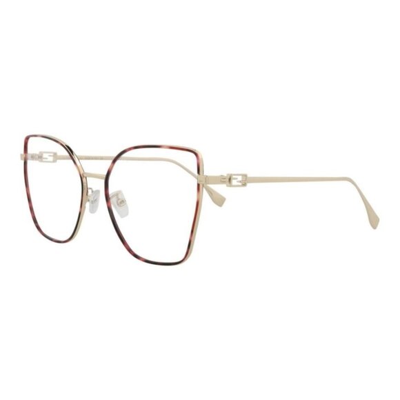 Fendi Womens Cat Eye Gold Gold Transparent Fashion Designer Eyewear - Picture 1 of 4
